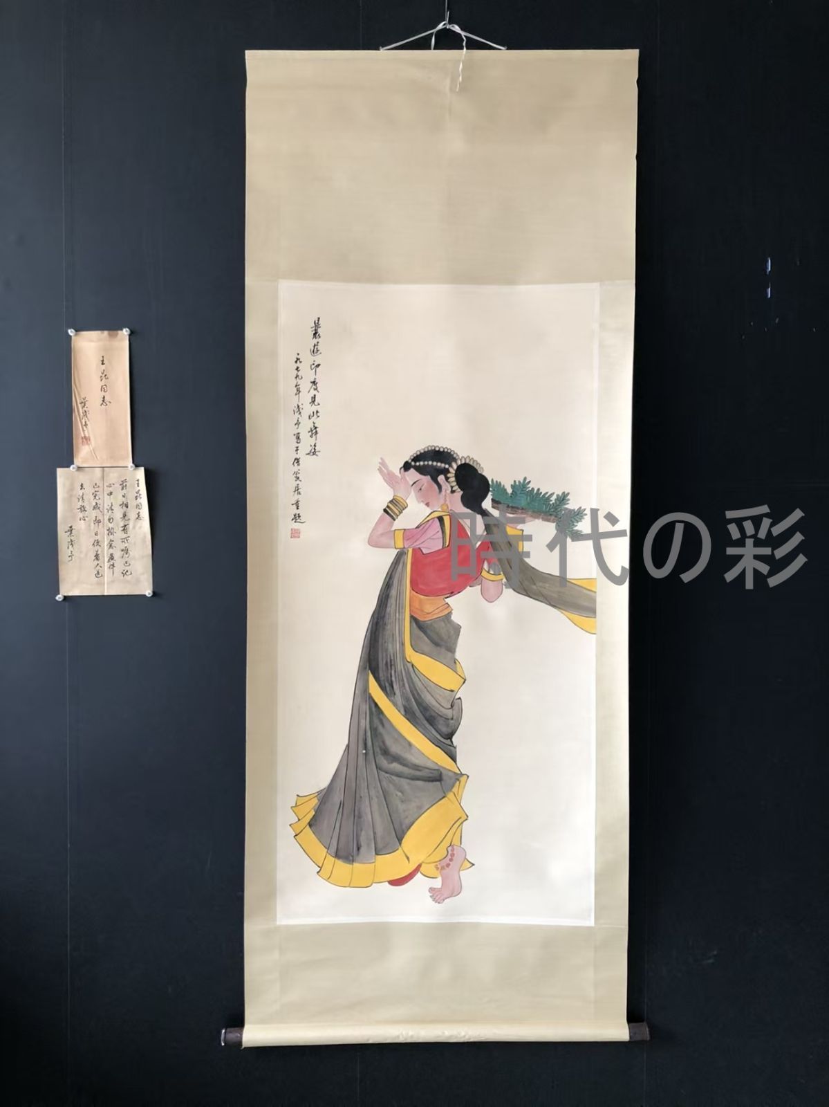 中国古美術 近現代の書画家 葉浅予作款 人物画 肉筆保証 四尺横幅 水墨画 掛軸 書画 宣紙 立軸 巻き物 妙墨 時代物 古玩 古美味 唐物 古画 R07102030