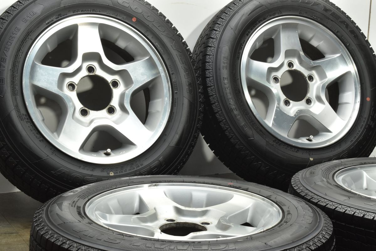 バリ溝 スズキ JB23 ジムニー 純正 16in 5.5J 22 PCD139.7 製 グッドイヤー アイスナビ SUV 175 80R16 JB64 JA12 JA11