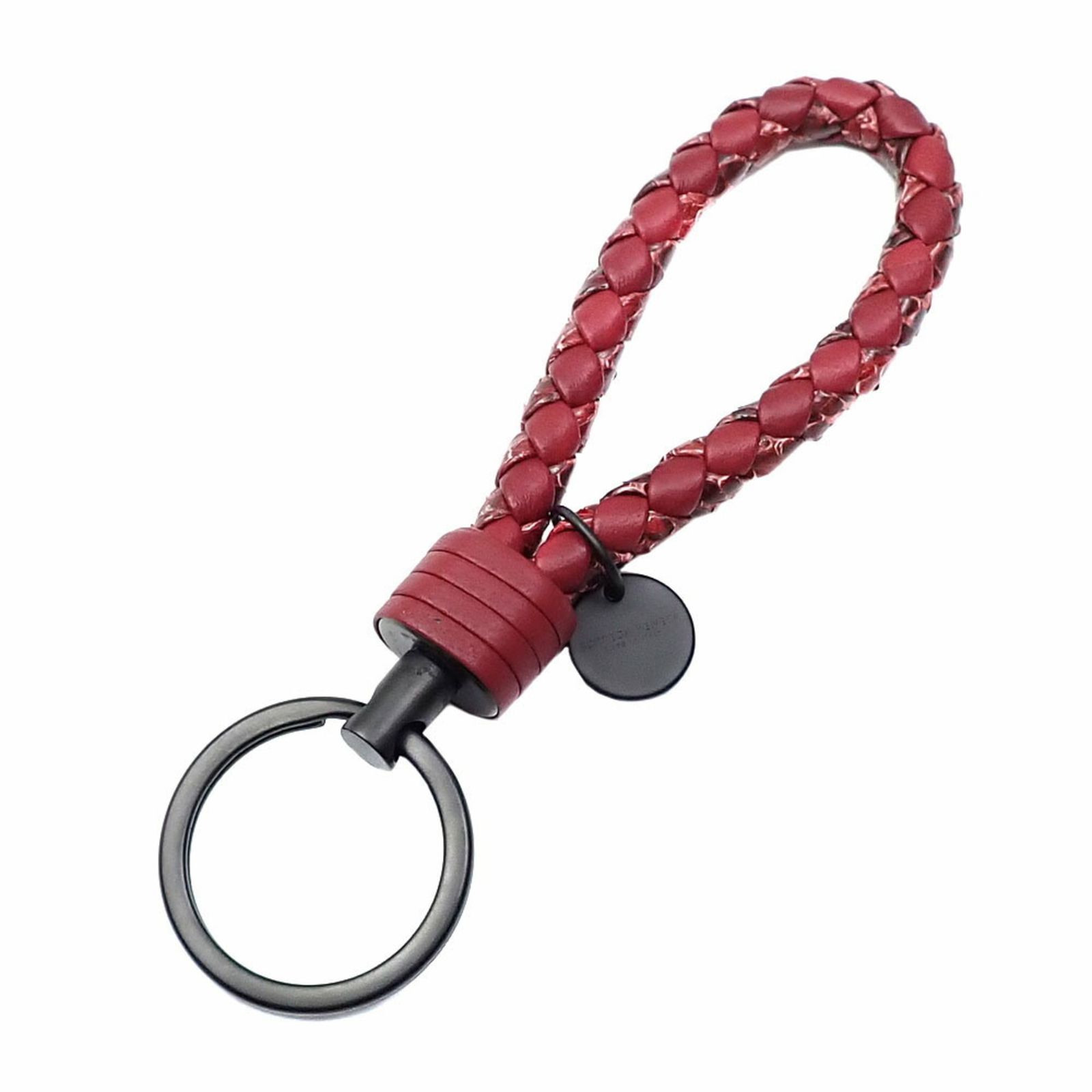 ボッテガ ヴェネタ Bottega Veneta ボッテガ ヴェネタ キーリング イントレチャート メンズ レッド ブラック レザー