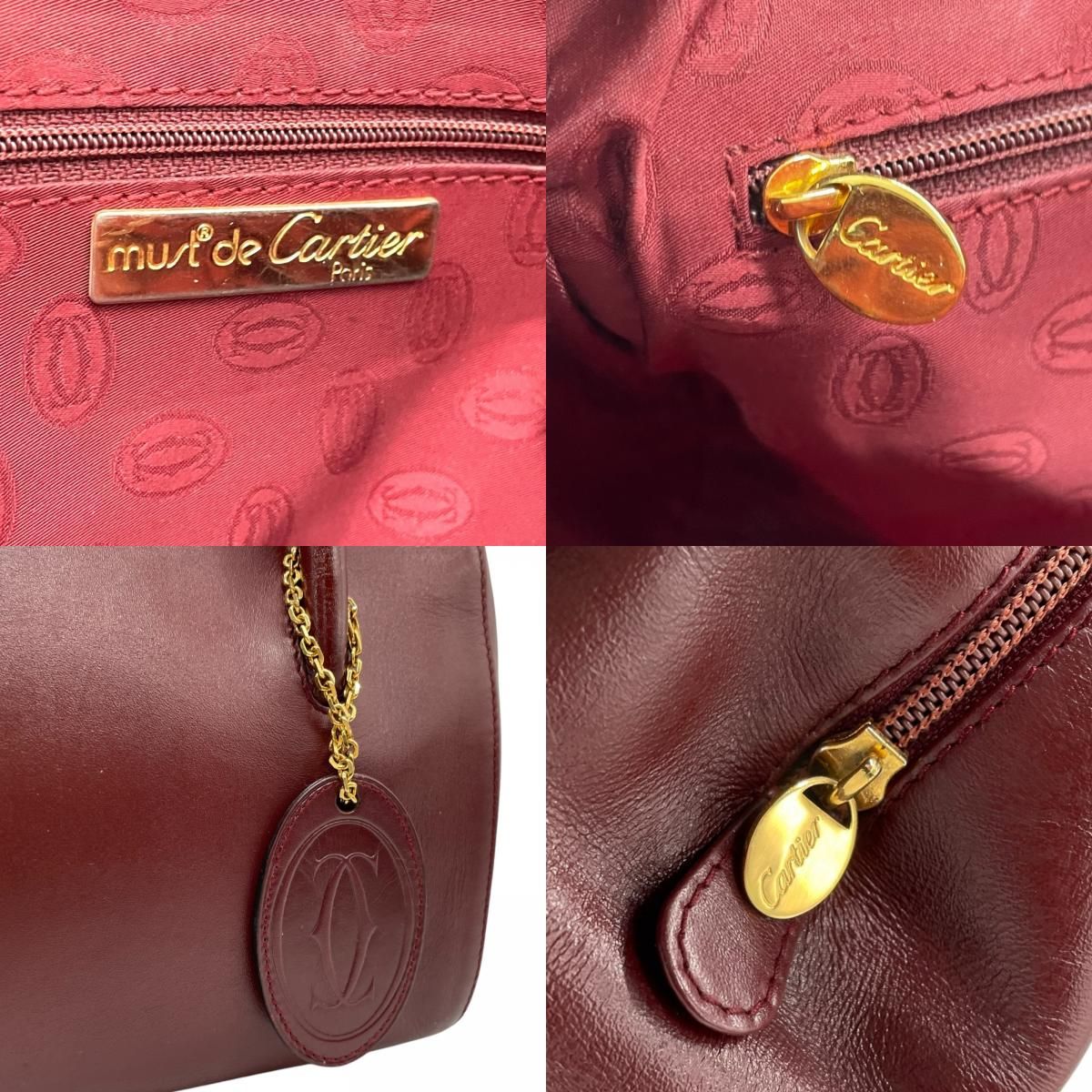 【極美品】 カルティエ マストライン ボストンバッグ チャーム カード 保存袋付 レディース 【極美品】Cartier カルティエ マストライン ハンドバッグ