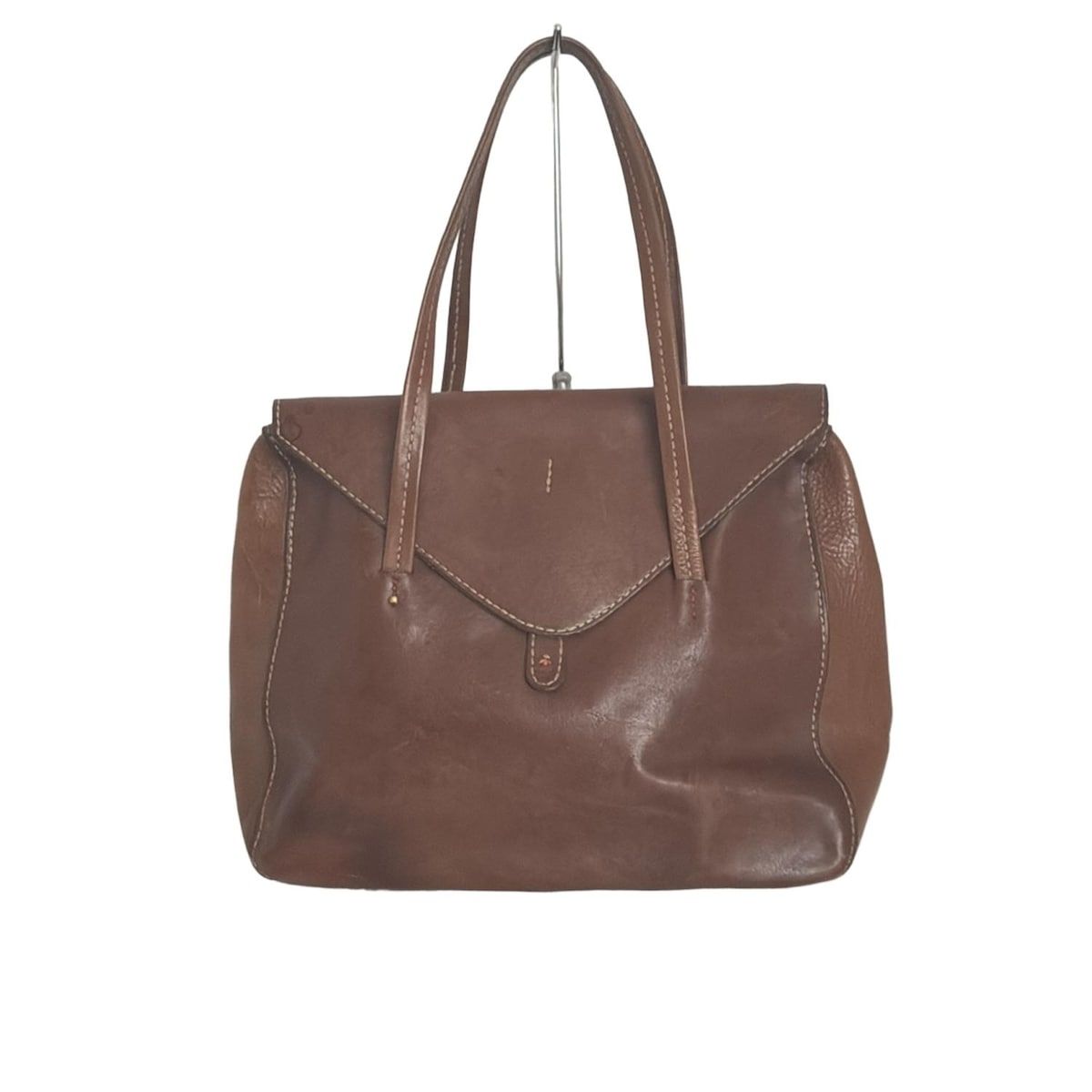 希少 アンリークイール★HENRY CUIR★ハンドバッグ HENRY CUIR(アンリークイール) ハンドバッグ - ダークブラウン レザー