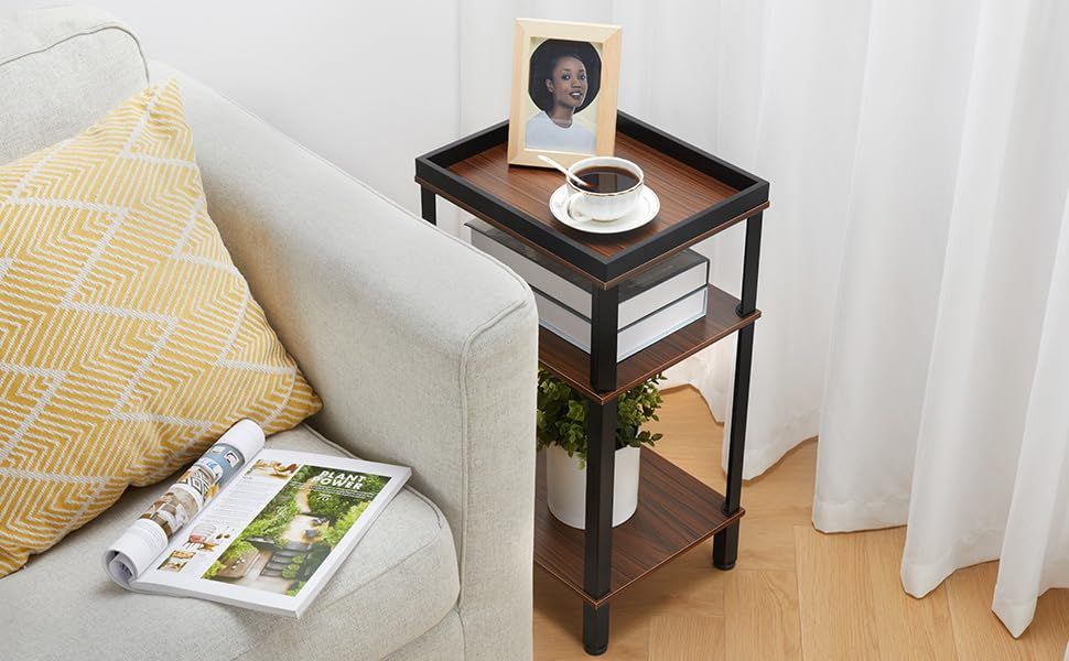 新品 【業界トップクラス耐荷重】ZEXVIDA アイアン サイドテーブル 3段