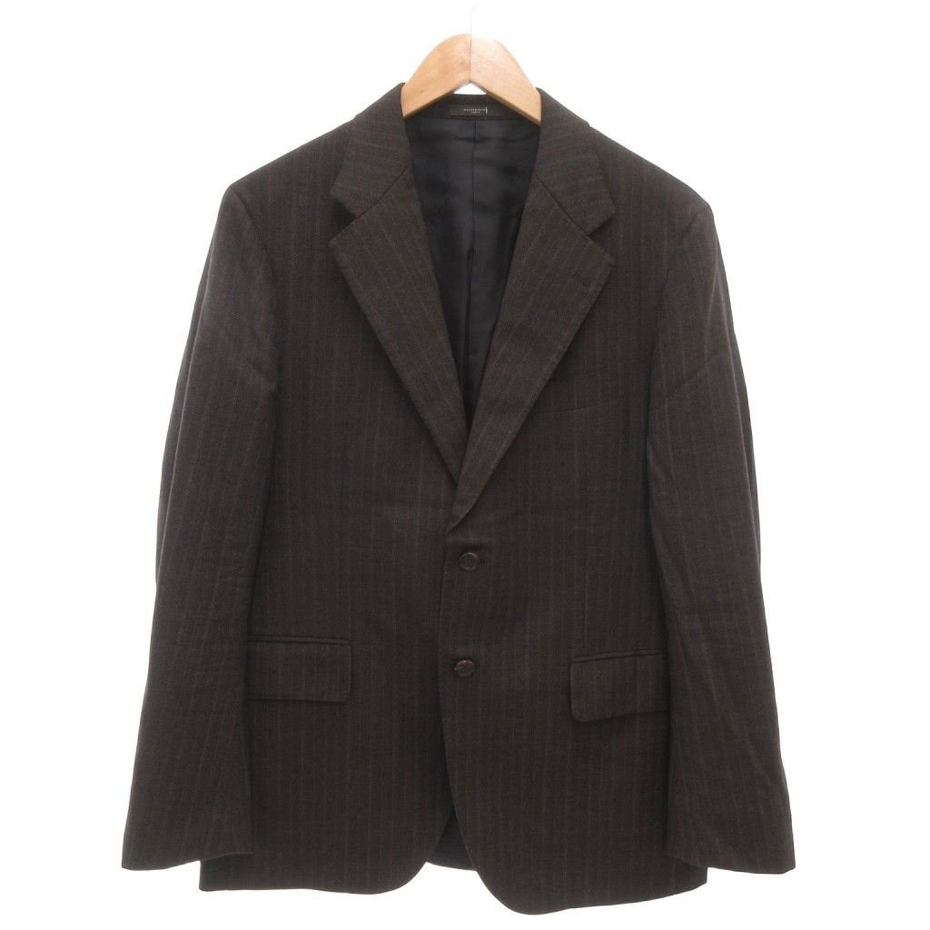 マッキントッシュ ロンドン MACKINTOSH LONDON NEW BRIDGE セットアップ スーツ ジャケット 総裏地 シングル パンツ ストライプ 38 M ダークブラウン AE