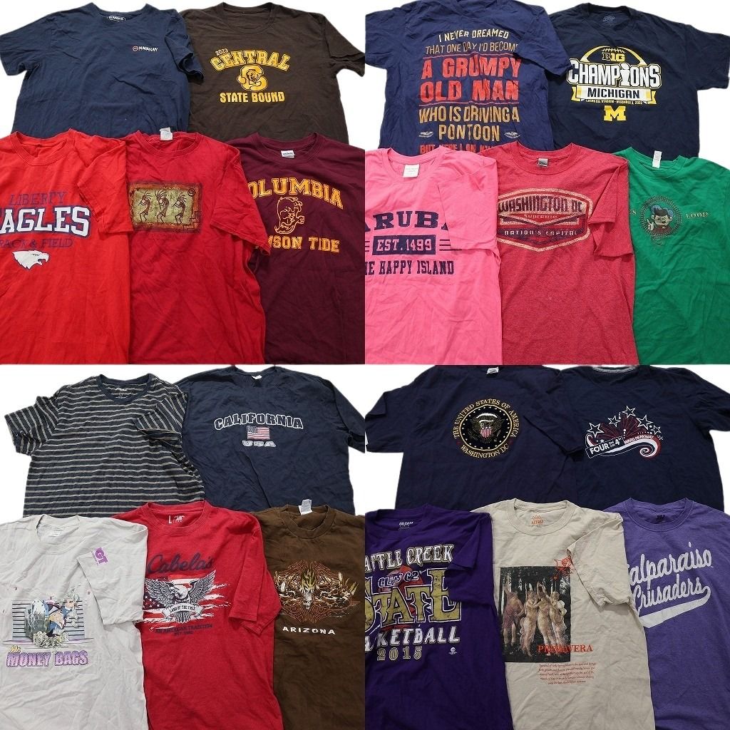 古着卸 まとめ売り カラーmix プリント 半袖Tシャツ 20枚セット