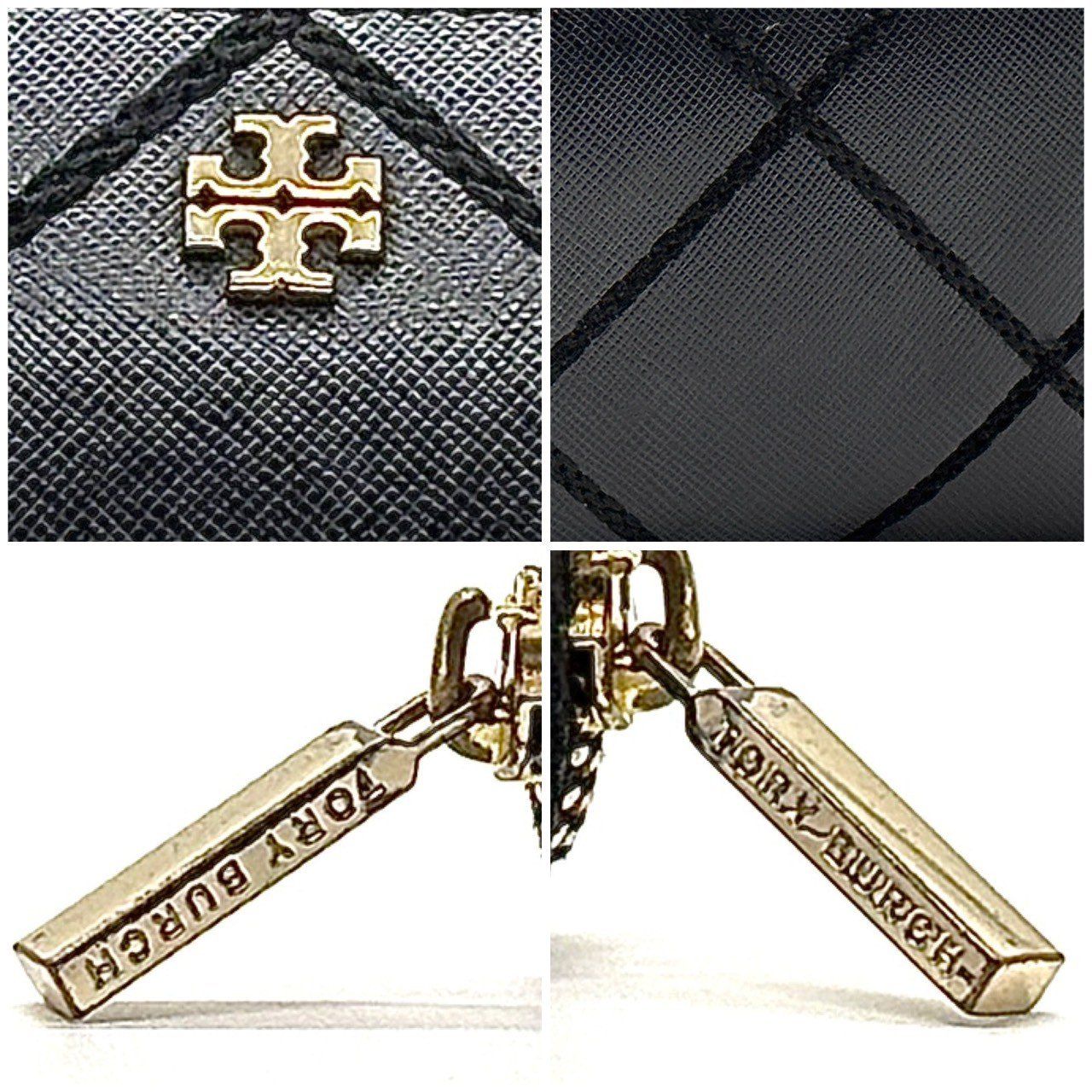 美品✨トリーバーチ キルティング ラウンドファスナー レザー ブラック 長財布 新品同様‼️トリーバーチ 財布 長財布 キルティング ラウンド