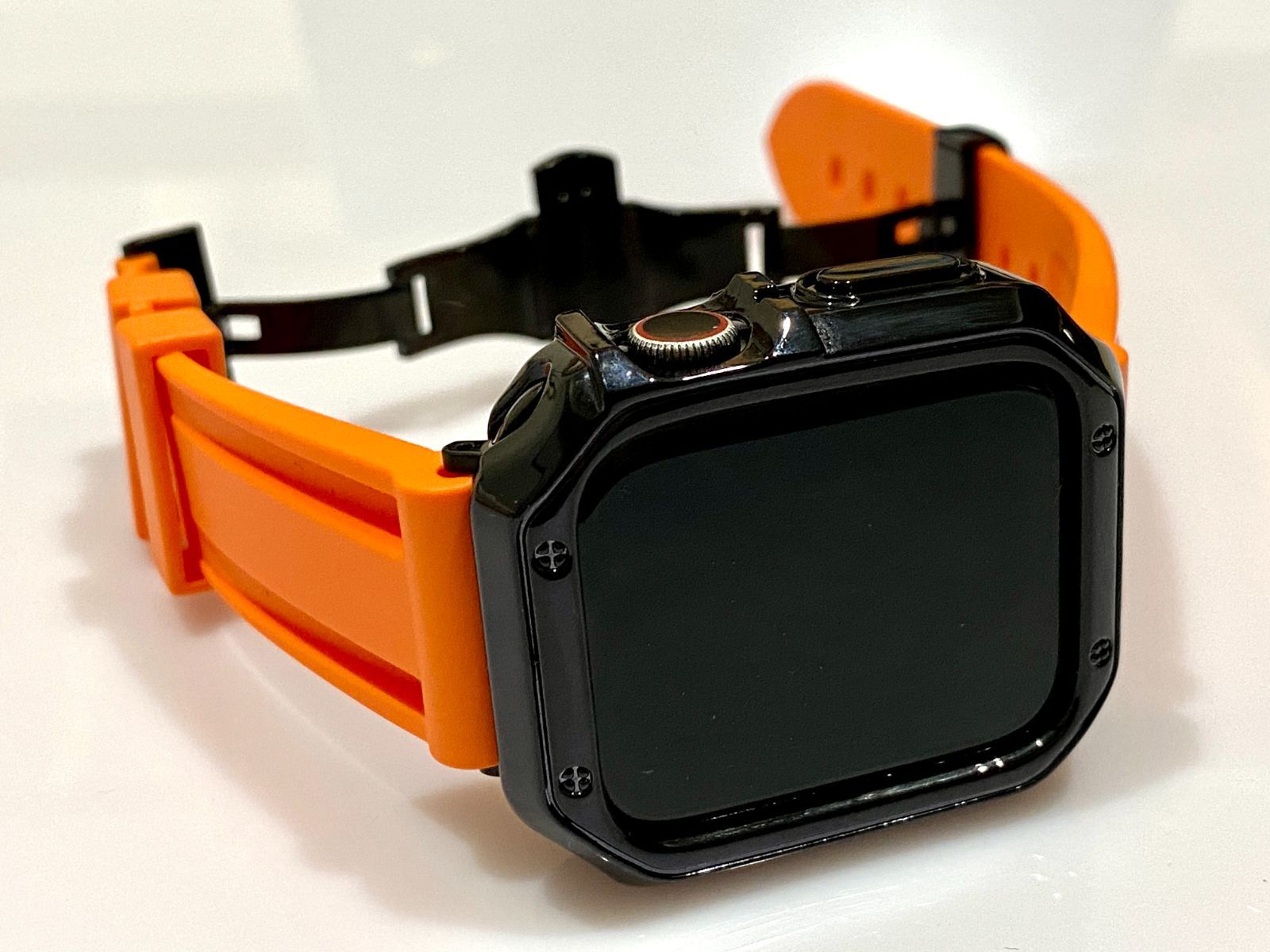 オレンジブラックApple Watch用☆カスタムバンド ケース セット 期間 
