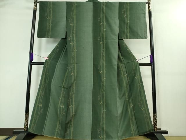 平和屋着物○結城紬 100亀甲 飛び亀甲柄 流水草花文 さが美扱い ロング