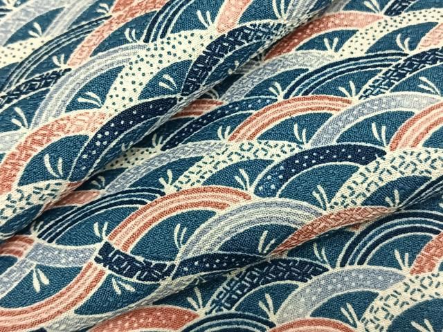 平和屋着物▽小紋　単衣　扇尽くし　洗える着物　AABC0423fy 平和屋着物▽小紋 単衣 扇尽くし 洗える着物 AABC0423fy