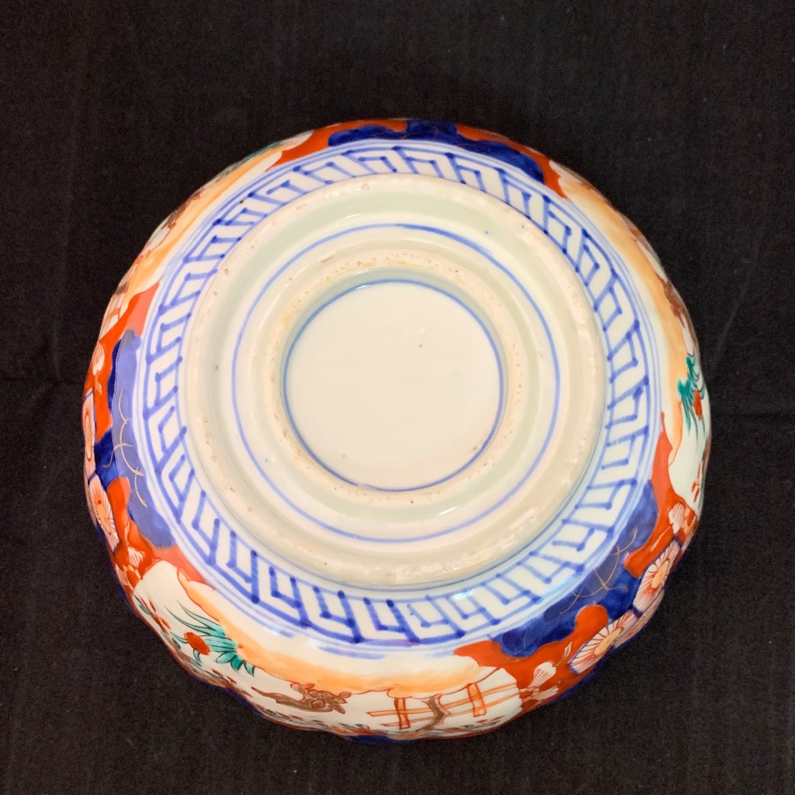骨董　古伊万里　鉢　③　染錦　器　陶器　盛鉢　二重高台　伊万里 古伊万里 染錦 三つ鉢 三重鉢 三つ丼 二重高台 江戸 明治 骨董品