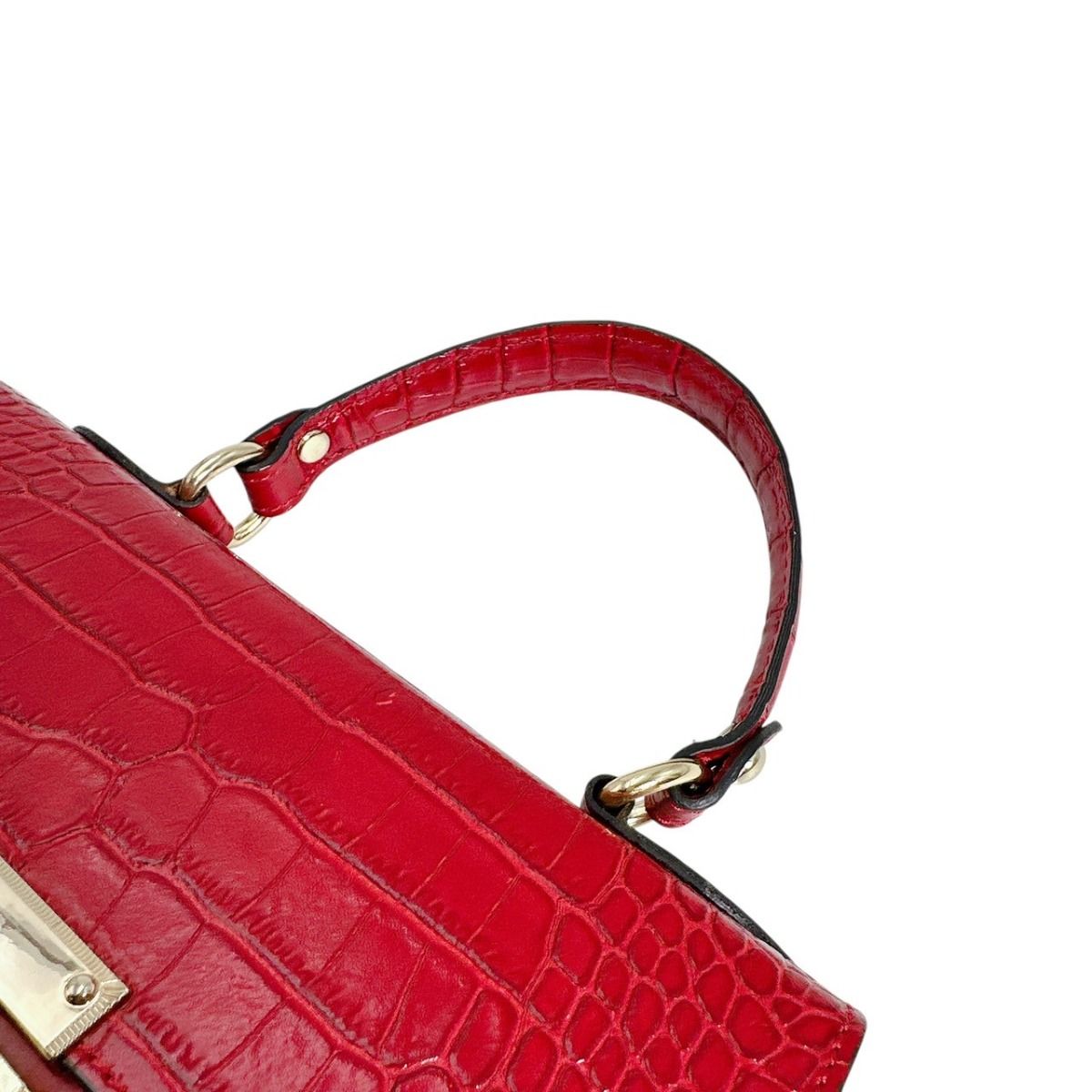 クロコダイル 型押しクロコ 2WAY ショルダー ハンドバッグ CROCODILE  