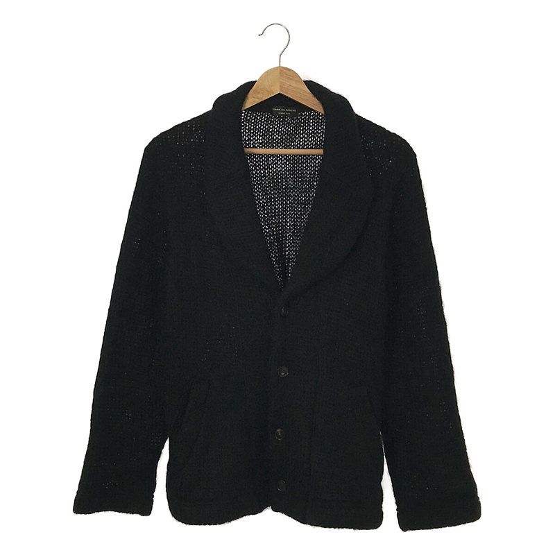 美品】 COMME des GARCONS HOMME PLUS / コムデギャルソンオムプリュス | 2001AW | モヘヤ ウール  ショールカラー ニットカーディガン | ブラック | メンズ - メルカリ