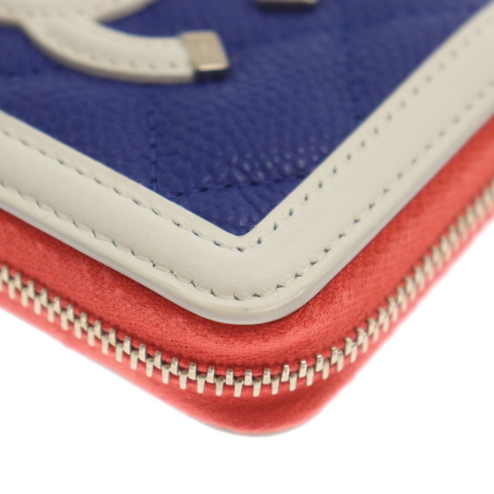 CHANEL (シャネル) フィリグリー ラウンドジップ コインケース レッド  