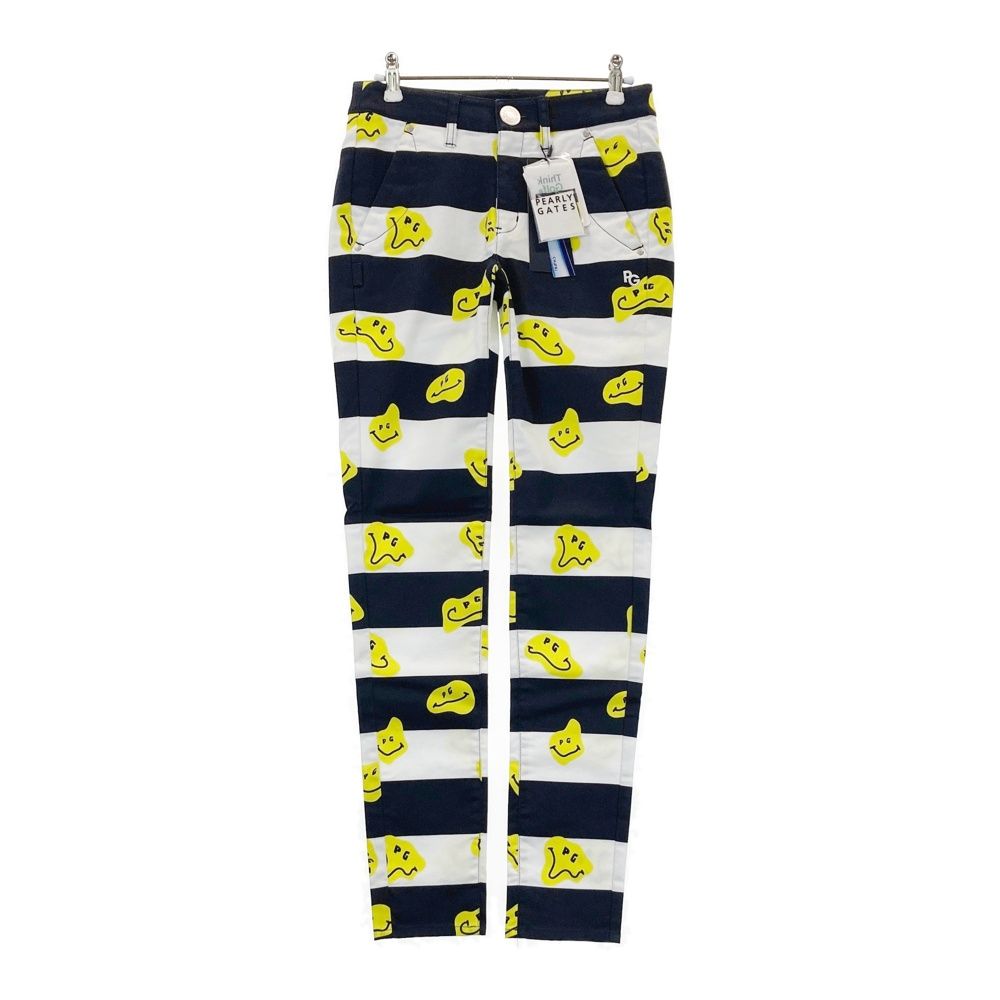 サイズ 0 PEARLY GATES パーリーゲイツ 055-2231612 ストレッチパンツ TOKE NICO ニコちゃん ボーダー柄 ネイビー系 240101536759 ゴルフウェア レディース ストスト