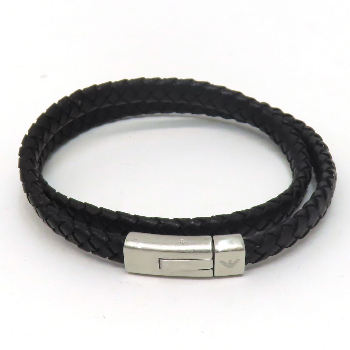 EMPORIO ARMANI ブレスレット EGS2176040 2重巻き BLACK Amazon.com: Emporio Armani EGS2176040 Mens Signature Black