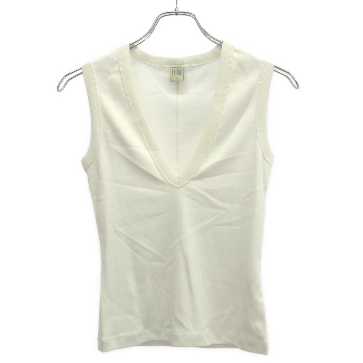 FLORE FLORE フローレフローレ DEWI TANK Vネックタンクトップ ホワイト S