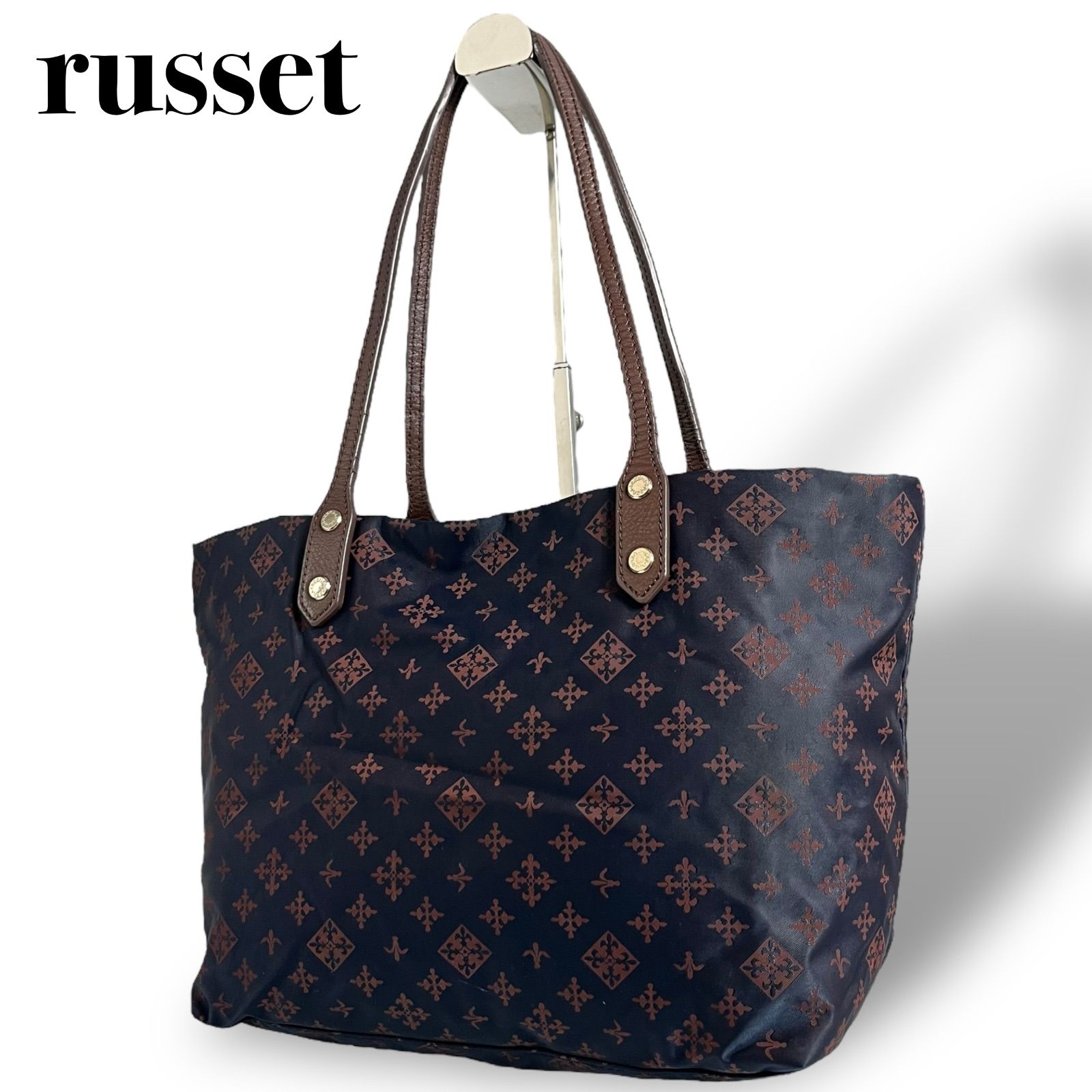 良品】russet ラシット トートバッグ レディース 紺色 ネイビー