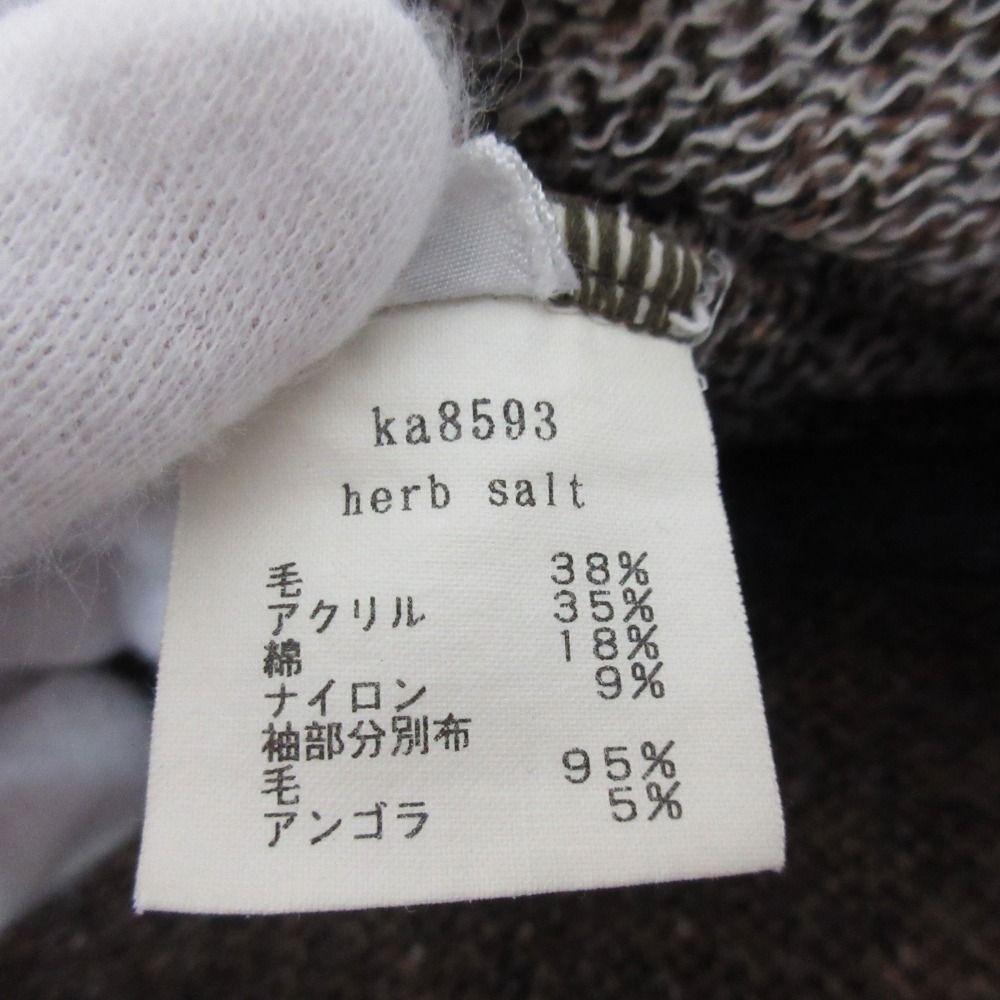 美品 mina perhonen ミナペルホネン herb salt ショートスリーブ ミックスニット ka8593 サイズ1 ブラウン レディース 古着 中古 mina perhonen - 美品 mina perhonen ミナペルホネン herb salt