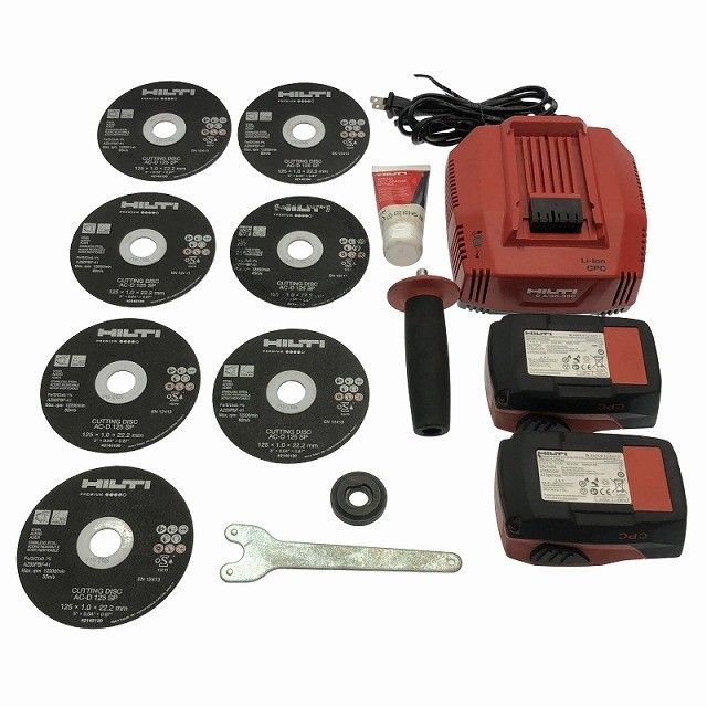 品 HILTI ヒルティ 22V 充電式アングルグラインダー AG 4S-A22-125 バッテリー2個 22V3.0Ah 充電器 ケース付 HRDEVELOPMENT_JP