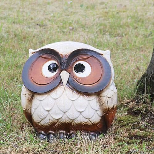 陶器 梟の置物 信楽焼きふくろう 風水ふくろう(白色) 陶器フクロウ置物［fu-0122