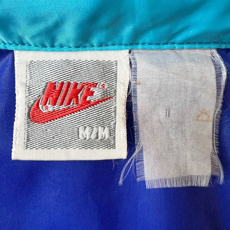 90s NIKE 初期 銀タグ スウォッシュ ロゴ刺繍 ナイロン ジャケット M