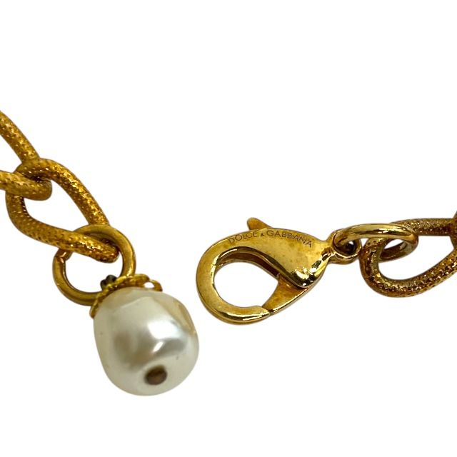 ドルチェ-ガッバーナ ドルガバ DG D-G ラインストーンバックル付メタリックチョーカー ビジュー リボン ゴールド ブラック DOLCE-GABBANA FORTGASGNV_COM_BR