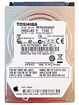 【中古】東芝 toshiba 2.5インチ 内蔵 ハードディスク 500GB SATA 3Gb/s 5400rpm キャッシュ 8GB 9.5mm 非AFT 512セクター hdd MK5065GSXF