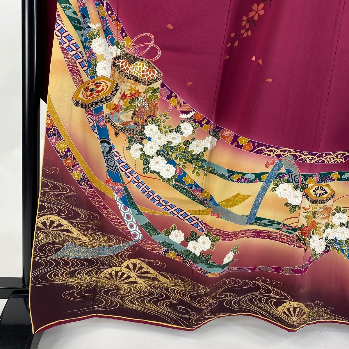 振袖 身丈165cm 裄丈68cm L 袷 袋帯フルセット 花舞季百景 吉野山 貝桶  
