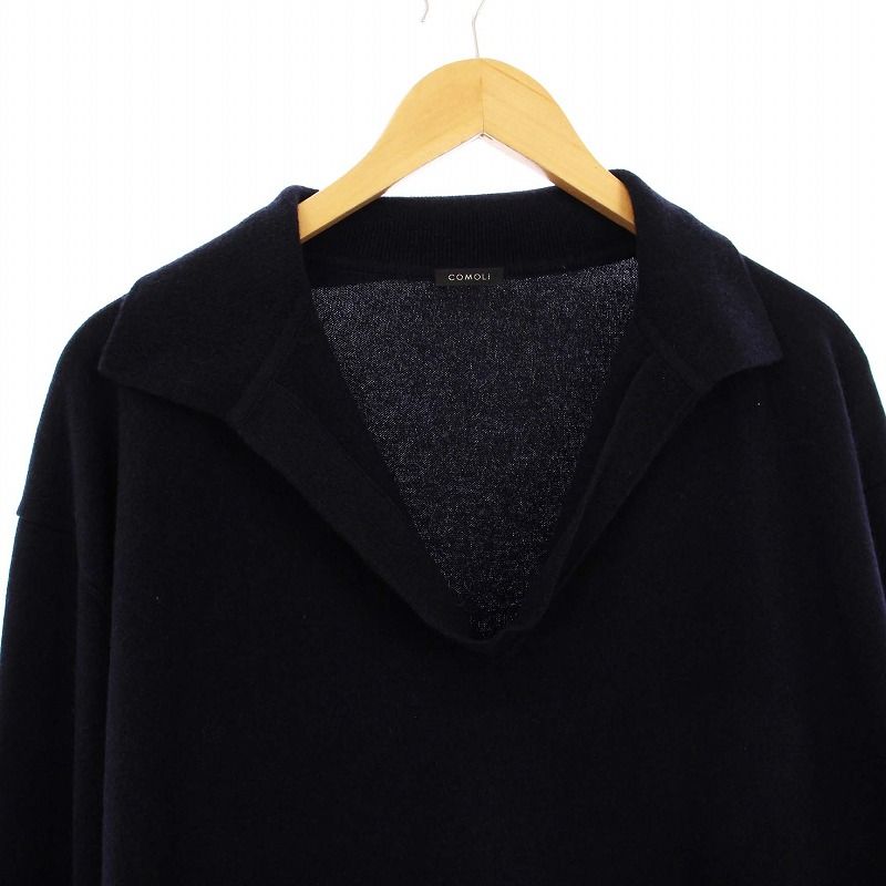 コモリ COMOLI 23AW カシミヤ スキッパーニット セーター 長袖 