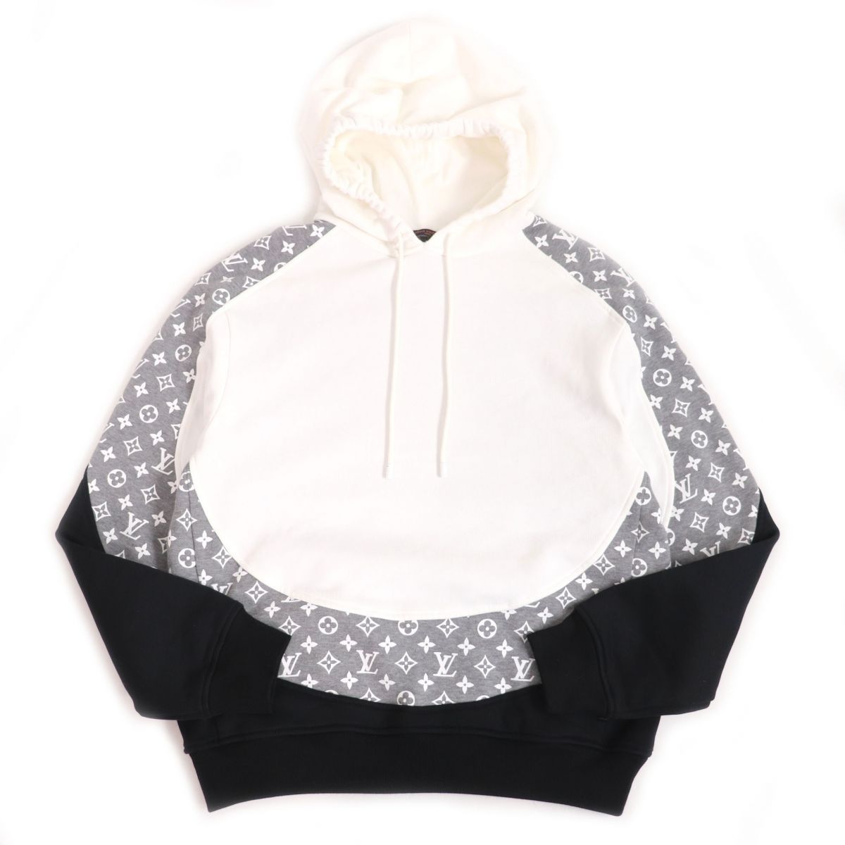 LOUIS VUITTON モノグラムサークルカットフーディ黒S ルイヴィトン