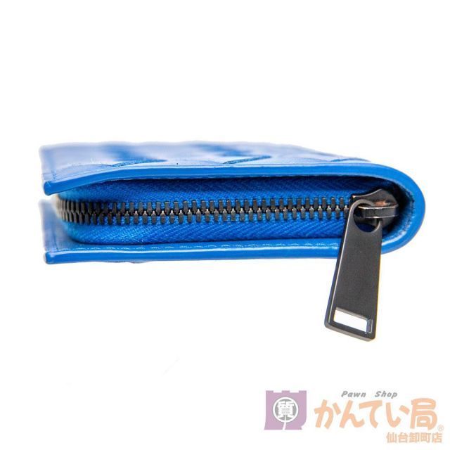 ✨美品✨ボッテガ コインケース カードケース イントレチャート レザー ブルー BOTTEGAVENETA/ボッテガヴェネタ】 コインケース イントレ