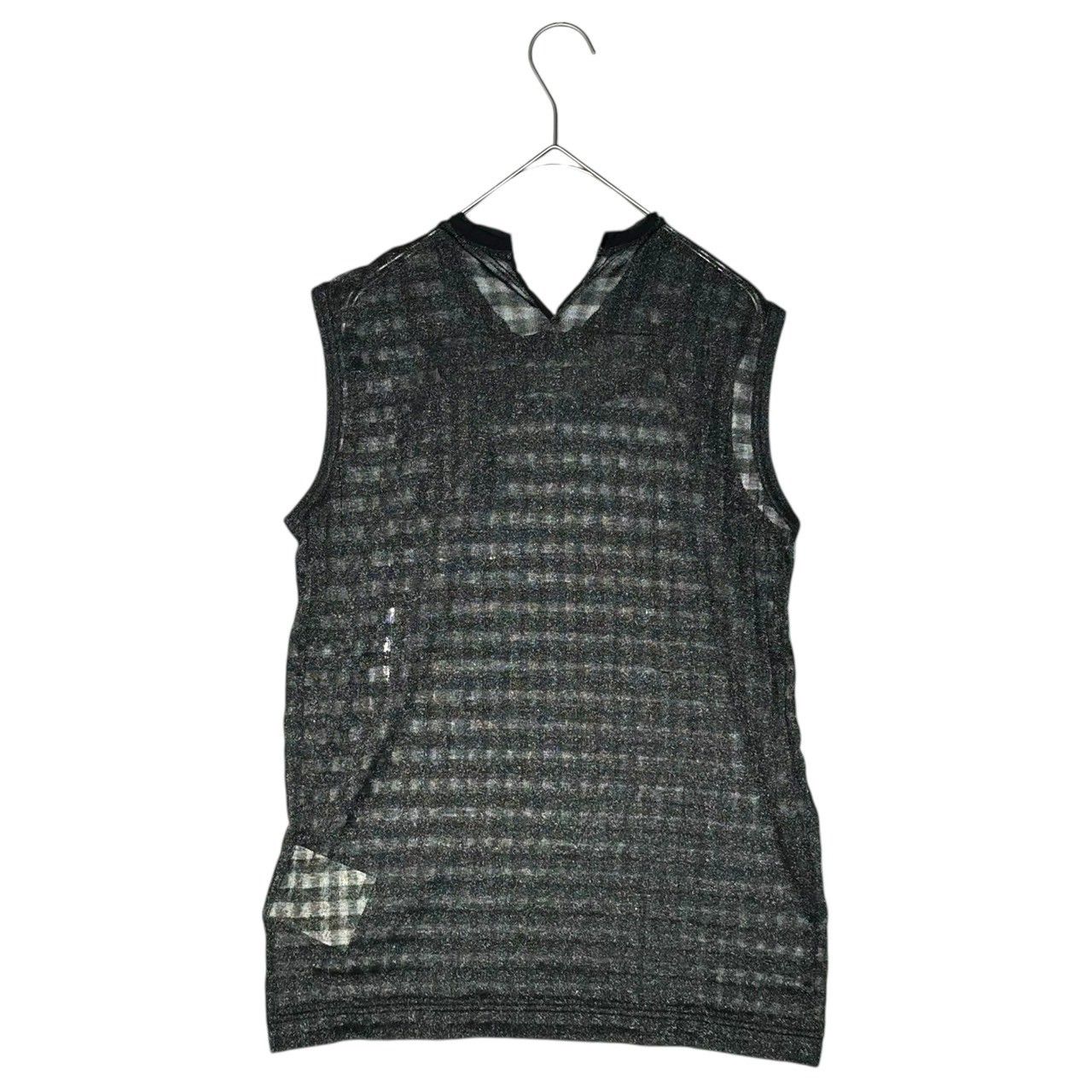 ★希少★ tricot comme des garcons ノースリーブ　シャツ トリココムデギャルソン2010 ダークグレー シアーノースリーブ