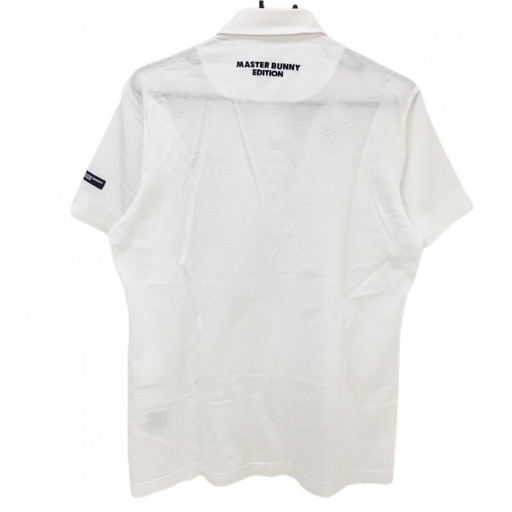 特価マスターバニー 半袖ポロシャツ 白 織生地 王冠刺しゅう  メンズ 5(L) ゴルフウェア MASTER BUNNY EDITION