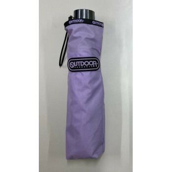 人気，得価 OUTDOOR PRODUCTS 無地パイピングミニ折傘 55cm Lパープル 10002504 折り畳み傘