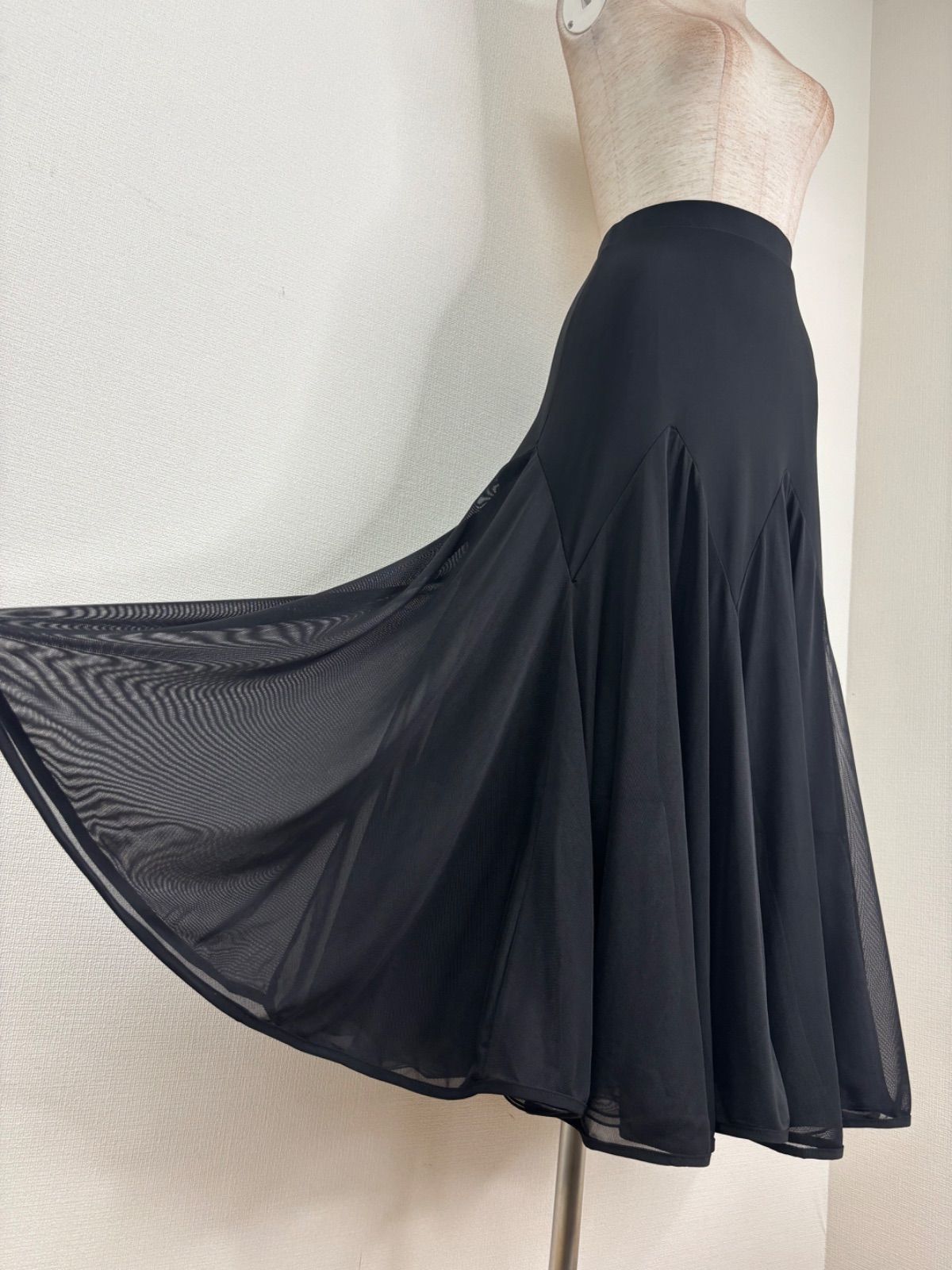 新品》社交ダンス ブラック ソフトメッシュ ボリューム