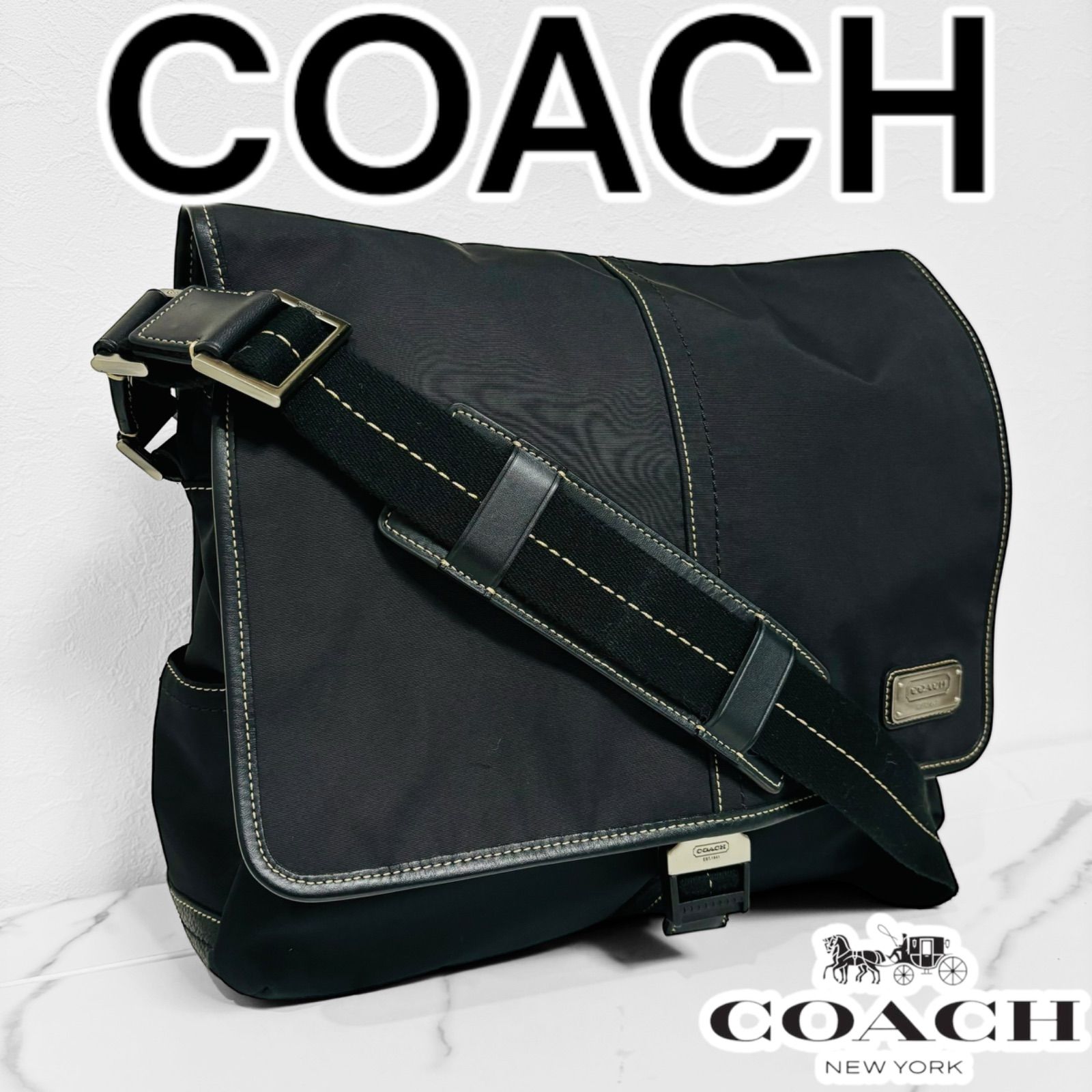 COACH メッセンジャーバッグ BLACK A4可能 【公式通販】