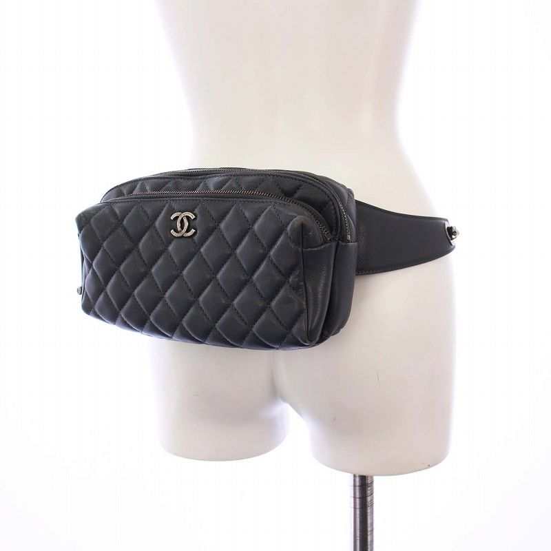 シャネル マトラッセ レザー ウエストバッグ CHANEL - CHANEL シャネル マトラッセ ココマーク ベルトバッグ