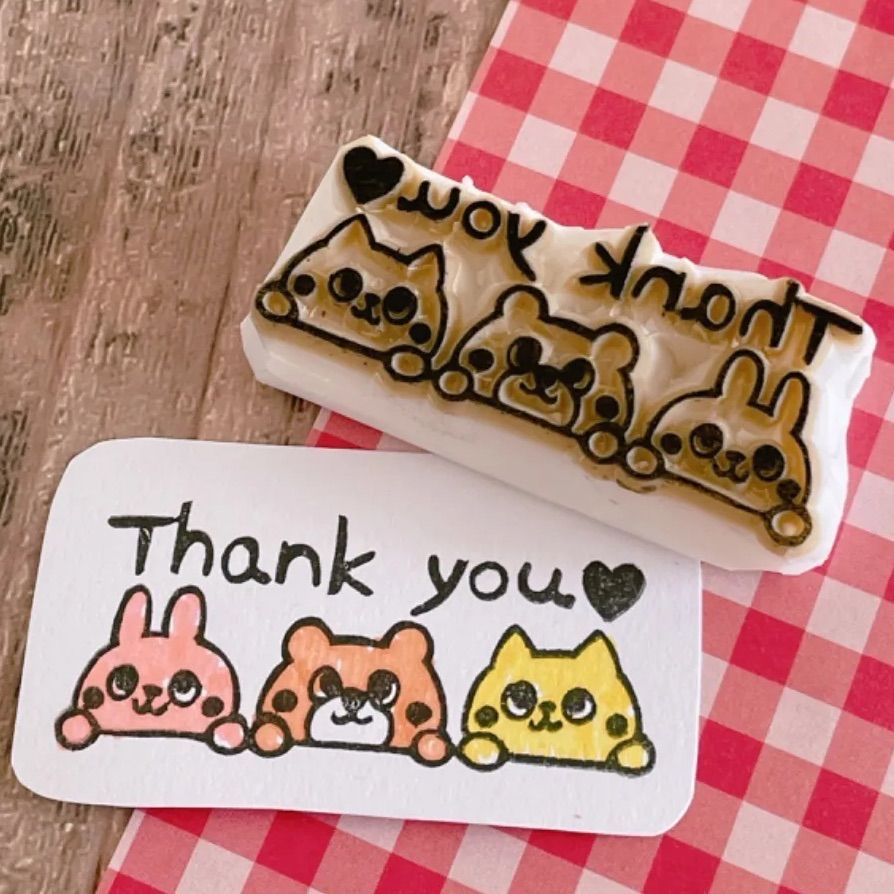 消しゴムはんこNo.292 モフモフくまちゃん thank you 消しゴムはんこNo.292 モフモフくまちゃん thank you 雑貨