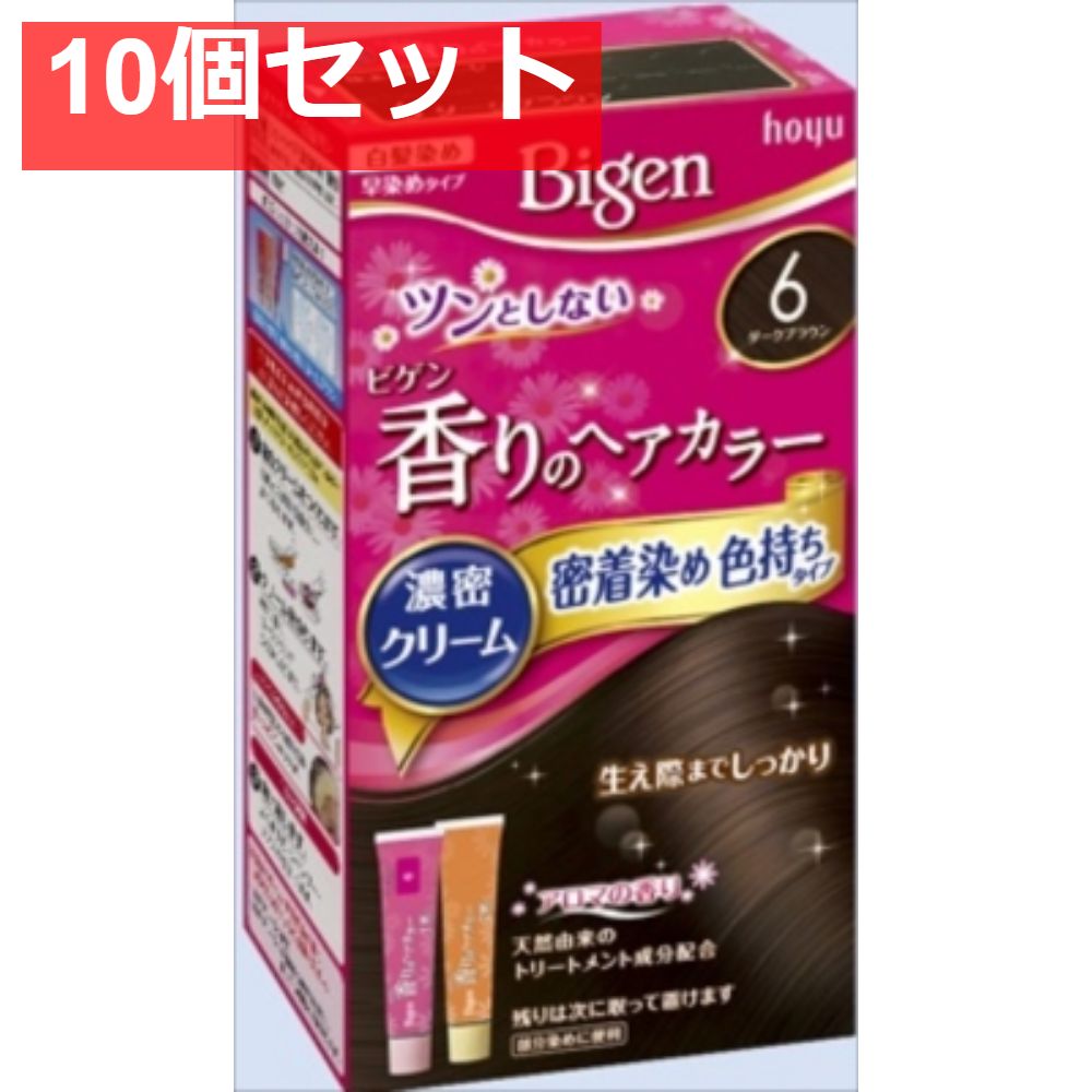 ビゲン 香りのヘアカラー クリーム 6 ダークブラウン 10個セット まとめ売り