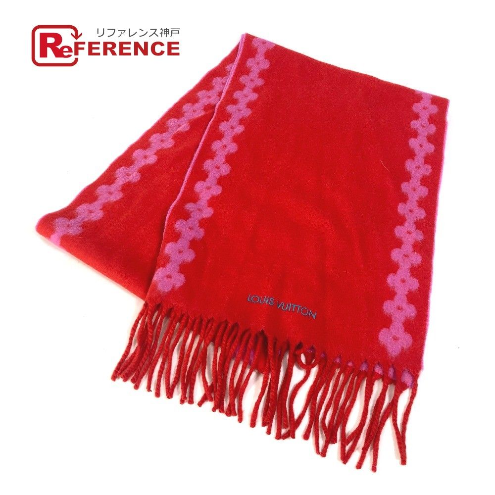 【美品】LOUIS VUITTON マフラー ルイヴィトン M75841 バイカラー エシャルプフラワーズ リバー