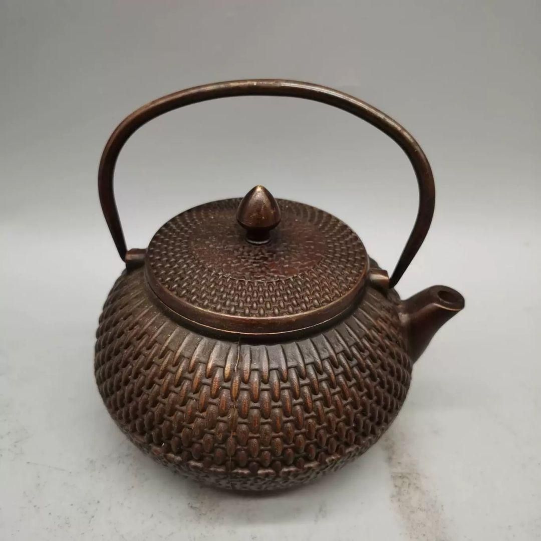 銅 細工 龍鳳提梁徳利 茶壺 茶道具 装飾品 工芸品 美術品 置物 銅製 銅壺 龍鳳茶壺 徳利 手提げ壺茶道具 装飾品 工芸品 置物