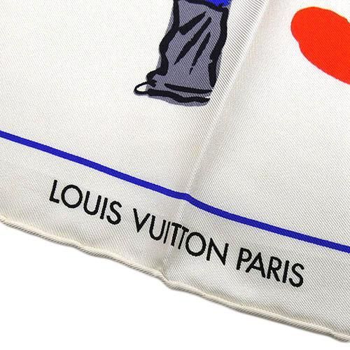 ルイヴィトン スカーフ LOUIS VUITTON カレ 大判 シルク100％ 絵の具柄 アイボリーxマルチカラー レディース JJS06653 -  メルカリ