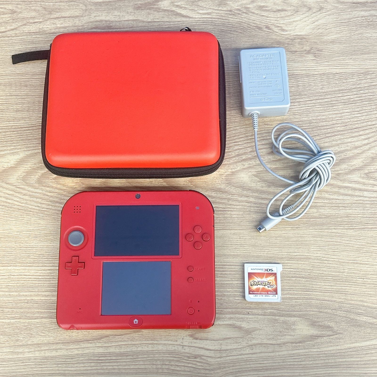 通電 済 Nintendo 2DS レッド ポケットモンスター サン ゲーム機本体 1