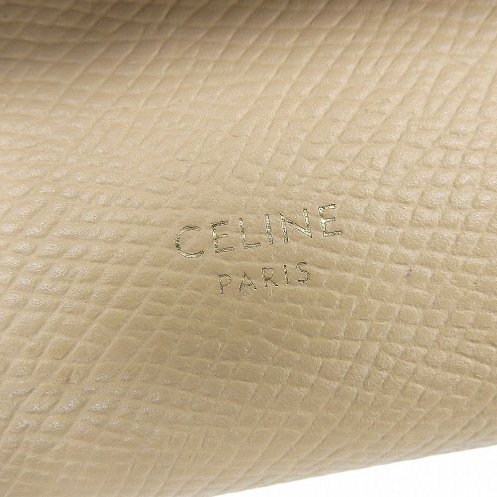 【本物保証】 セリーヌ CELINE トリフォールドウォレット 10B573BEL ホック付三つ折り財布 レザー ベージュ CELINE（セリーヌ） トリフォールドウォレット 10B573BEL ホック付三