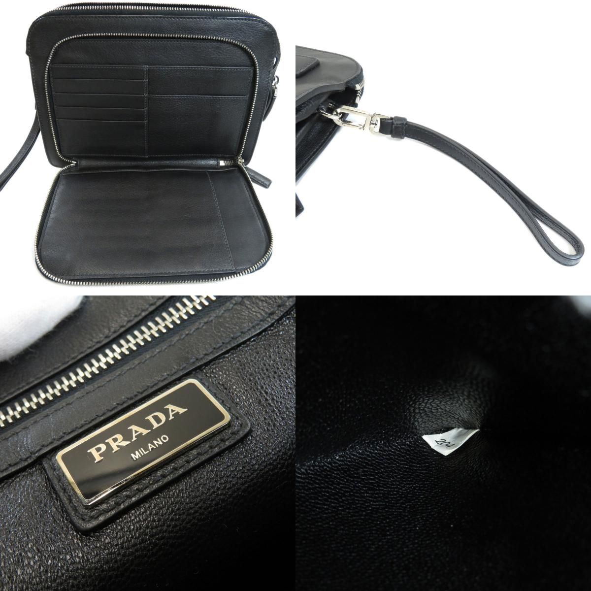 PRADA VR0051 ロゴ金具 クラッチバッグ レザー レディース - クラッチ