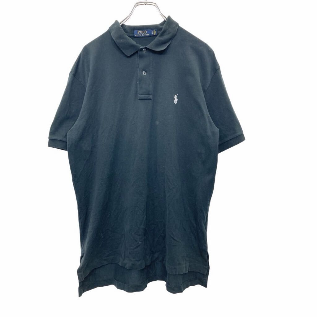 Polo Ralph Lauren 半袖 ポロシャツ Lサイズ ポロラルフローレン ハーフボタン ブラック 古着卸 アメリカ仕入 t2409-3117