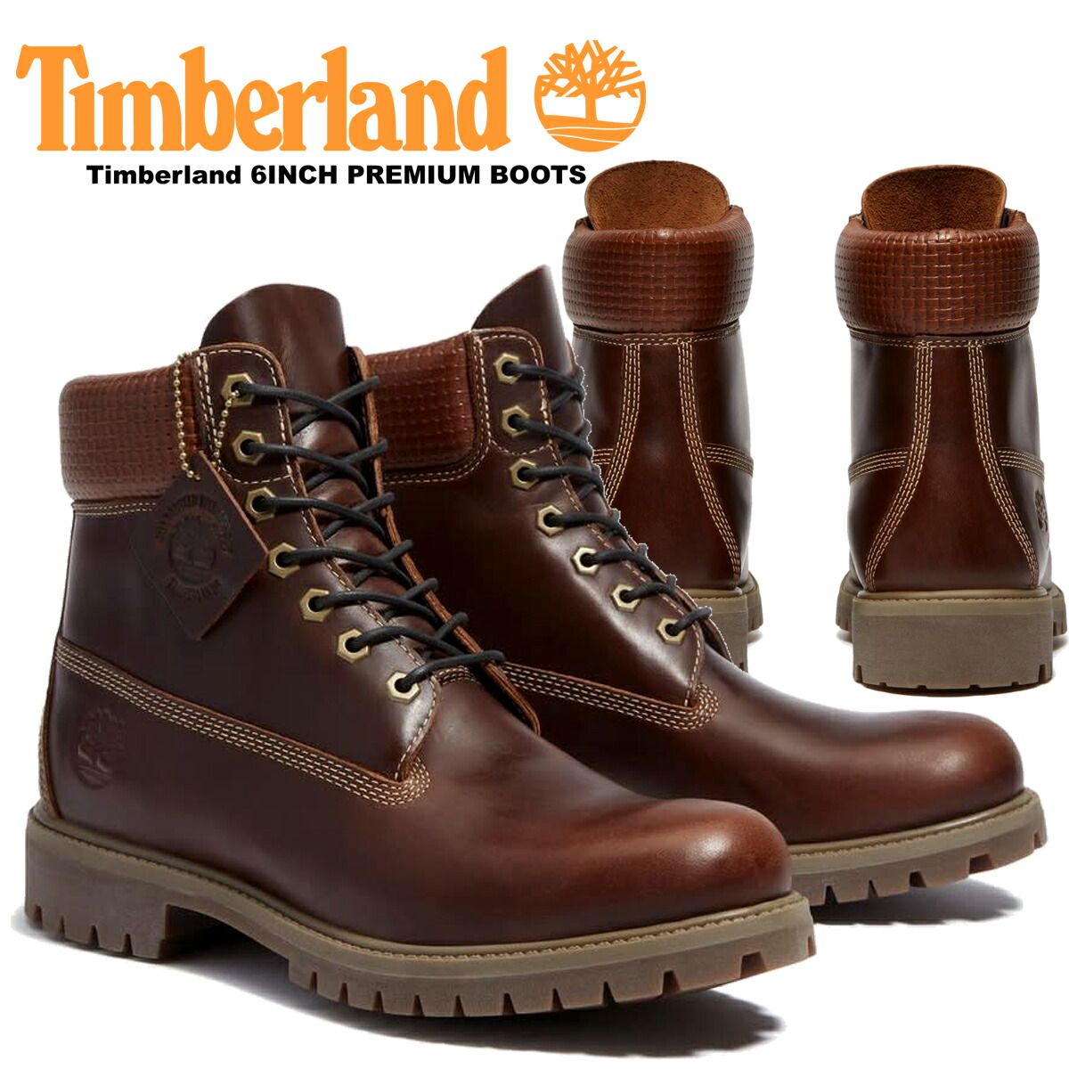 ティンバーランド プレミアム 6インチ レース WP ブーツ ブラウン ブラック Timberland PREMIUM 6INCH LACE WATERPROOF BOOT MEDIUM BROWN FULL GRAIN W BLK a2p6w-eiu