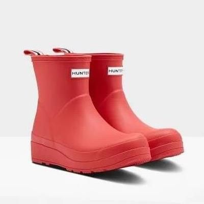 長靴 レディース レインブーツ レディース レインシューズ レディース ORIGINAL PLAY BOOT SHORT LOGO RED HUN 14CD