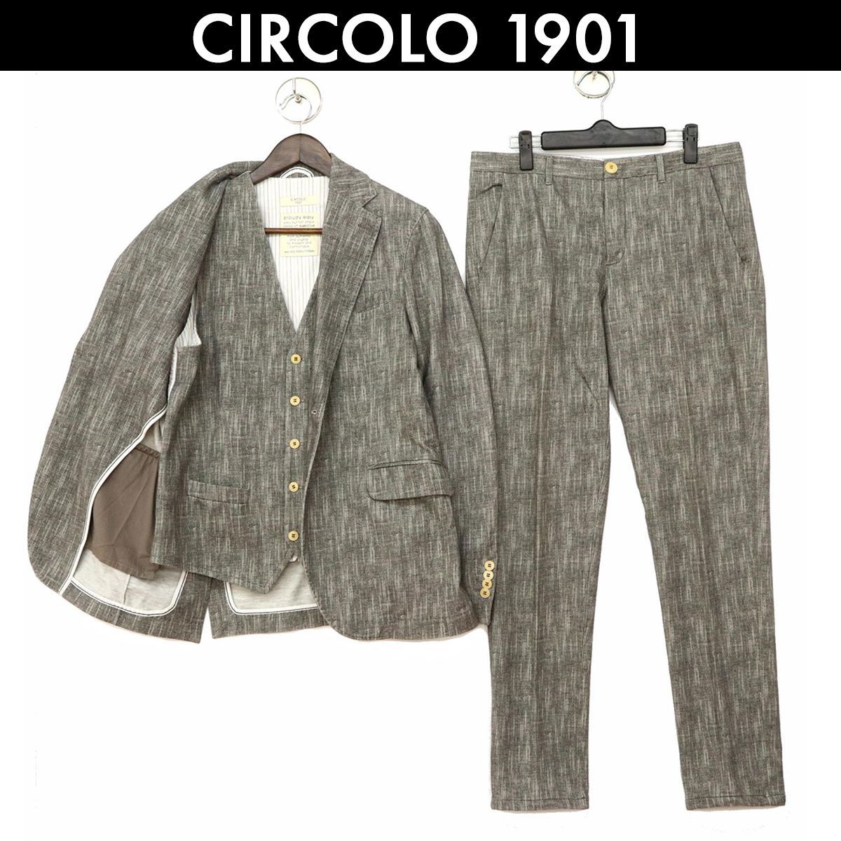 チルコロ1901 CIRCOLO 1901 スーツ セットアップ ジャージー３ピース サイズ 46 中古 メンズ ベージュ コンディション B -  ブランド古着通販 MOCA STYLE - メルカリ