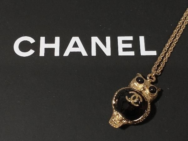 上品なファッション CHANEL シャネル 60㎝フクロウ 梟 モチーフ A18C ネックレス ネックレス、ペンダント、チョーカー