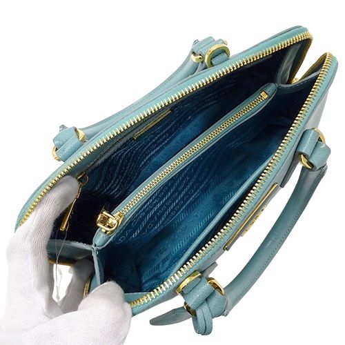 PRADA プラダ◆サフィアーノ◆ハンドバッグ 鞄◆青 ブルー 水色 PRADA プラダ サフィアーノ ハンドバッグ 鞄 青 ブルー 水色